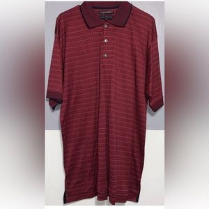 Siegfried Men's Size Medium Short Sleeve Polo Shirt Red Brick Patterned